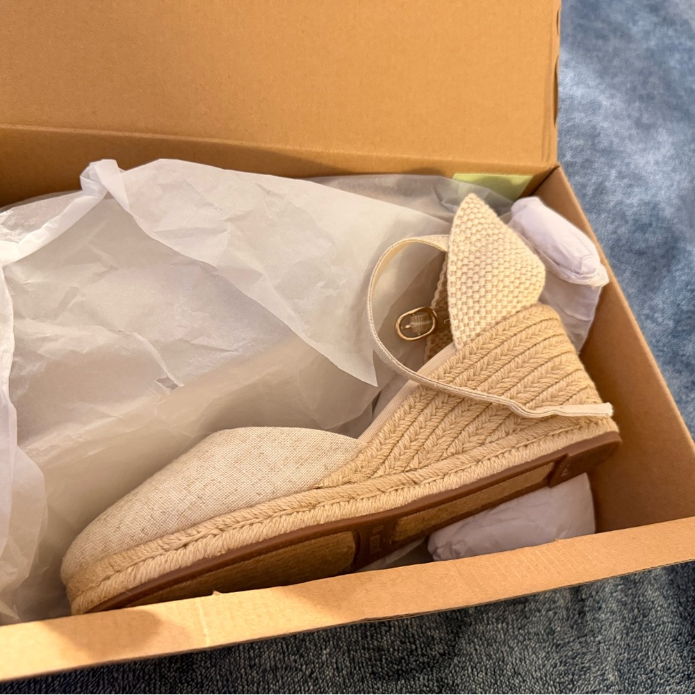 J. Crew Factory Ankle-strap espadrille wedges Size 10 - Picture 16 of 17
